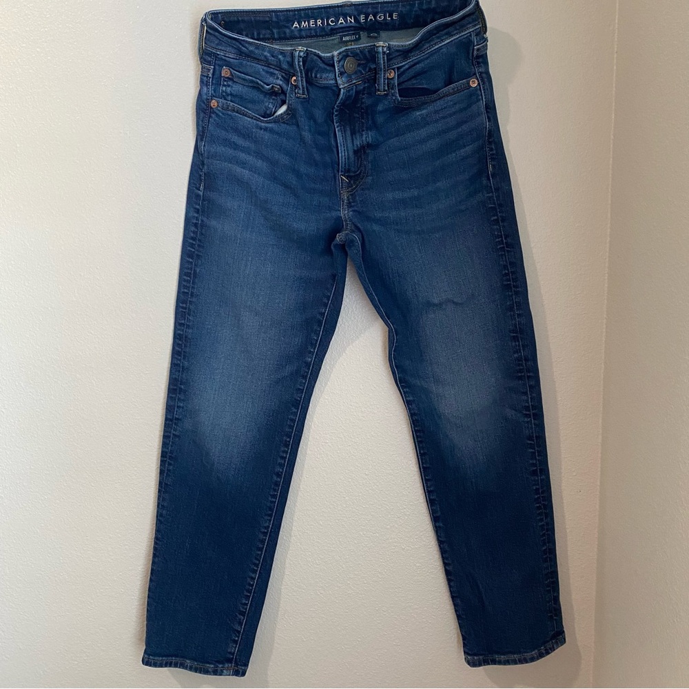 American Eagle Outfitters Men's Dark Blue Slim Straight Jeans